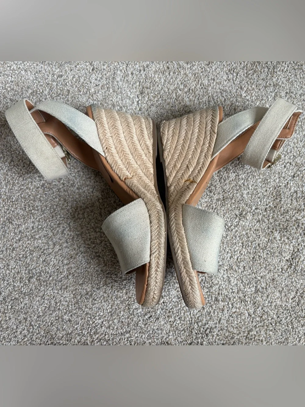 J.‎ Crew - Women’s Adjustable Ankle Strap Espadrilles Wedge - Size 6.5 - Tan